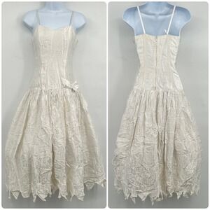 Höpfner Jeunesse Womens Vintage Ivory Eyelet Lace Romantic Coquette Dress 36